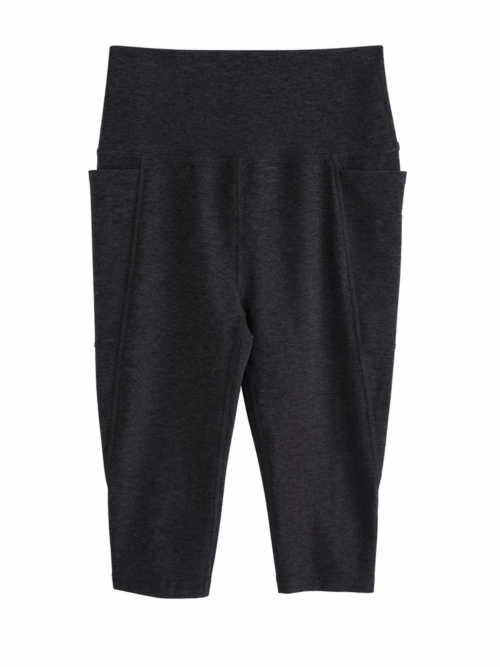 Beyond Yoga High Waisted Biker Shorts L Black Side Pocket Athletic Soft Luxe - Picture 2 of 11